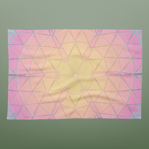 Paño De Cocina Mandala amarilla rosa y azul