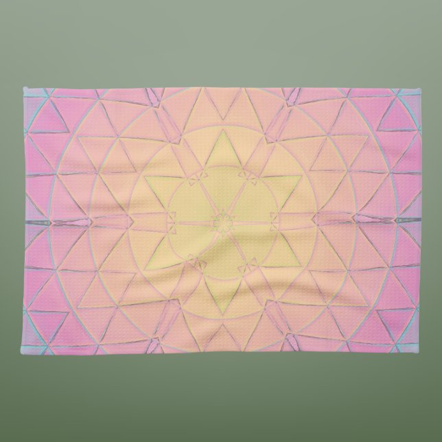 Paño De Cocina Mandala amarilla rosa y azul (Subido por el creador)