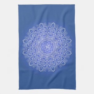Paño De Cocina Mandala azul elegante con OM