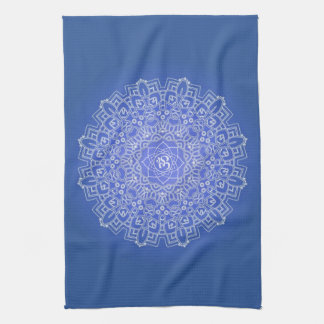 Paño De Cocina Mandala azul elegante con OM