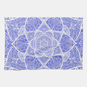 Paño De Cocina Mandala azul y blanca - Loergann en azul