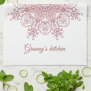 Paño De Cocina Mandala. coralino floral étnico