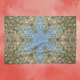 Paño De Cocina Mandala digital amarillo y azul