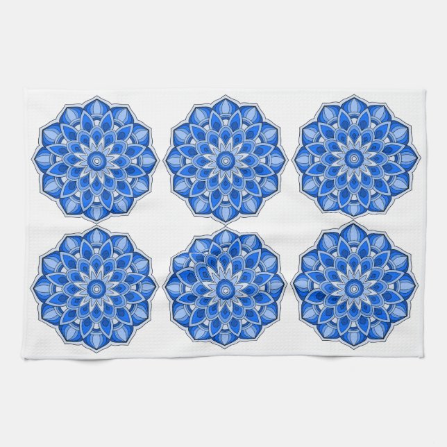 Paño De Cocina Mandala en azul (Horizontal)