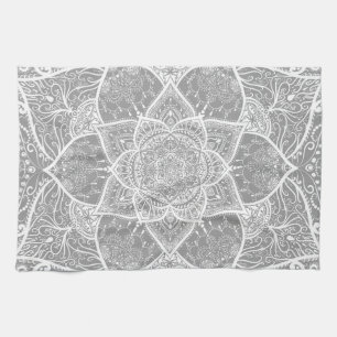 Paño De Cocina Mandala gris y blanco - Loergans en piedra