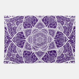 Paño De Cocina Mandala morada y blanca - Loergann en Boysenberry