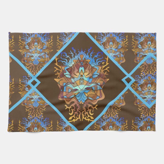 Paño De Cocina Mandala sobre la Tierra y el cielo (Horizontal)