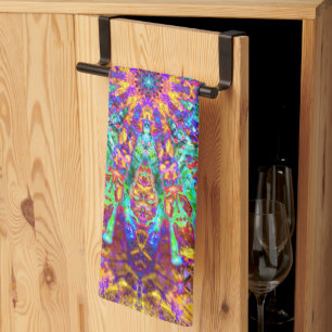 Paño De Cocina Mandalas Psicodélico Trippy Hippie Explosión de Co