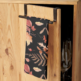 Paño De Cocina Mano de acuarela de otoño hojas y bayas