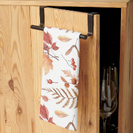 Paño De Cocina Mano de acuarela de otoño hojas y bayas