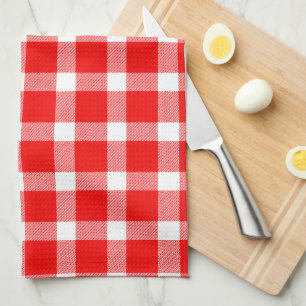 Paño De Cocina Manta Clásica de Cuadros Roja y Blanca de Búfalo p