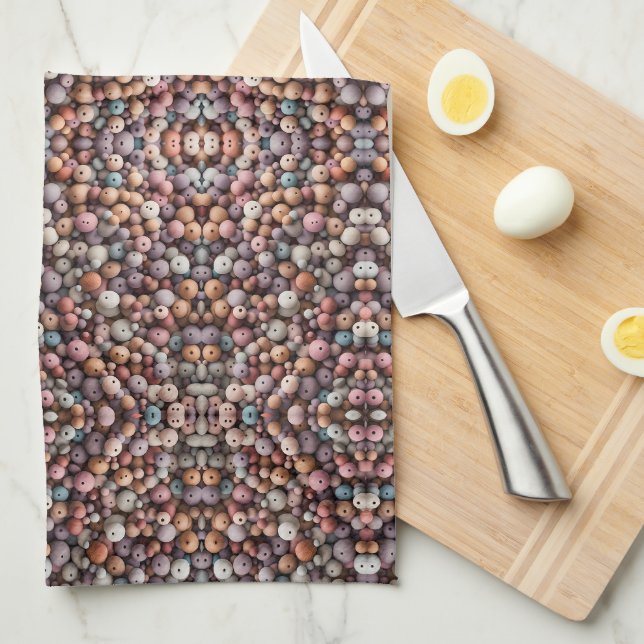 Paño De Cocina Manta de cuentas de madera pastel (Doblado Cuarto)