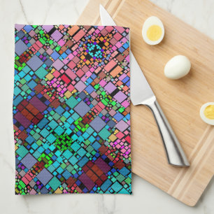 Paño De Cocina Manta de mosaico geométrico colorido