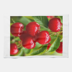 Paño De Cocina Manta Sherpa de Cerezas Rojas Frescas