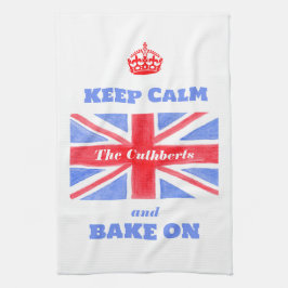 Paño De Cocina Mantén la calma, sigue horneando Union Jack bander