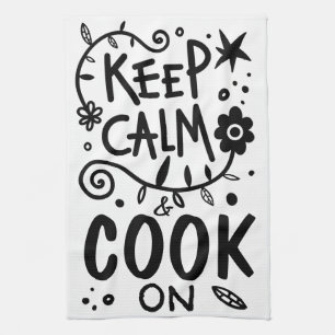 Paño De Cocina Mantén la calma y cocina en tipografía de presup