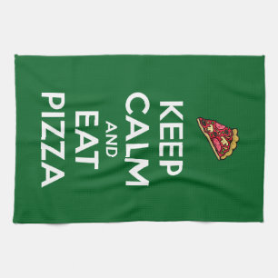 Paño De Cocina Mantén la Calma y Come Pizza 2