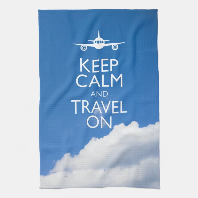 PAÑO DE COCINA MANTENER LA CALMA Y VIAJAR (Vertical)