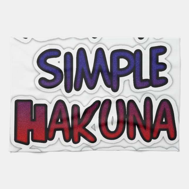 Paño De Cocina Mantenerlo simple Hakuna Matata Imprimir arte (Horizontal)
