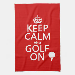 Paño De Cocina Mantenga la calma y el golf encendido -