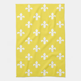 Paño De Cocina Mantequilla Amarillo de algodón Fleur de Lys