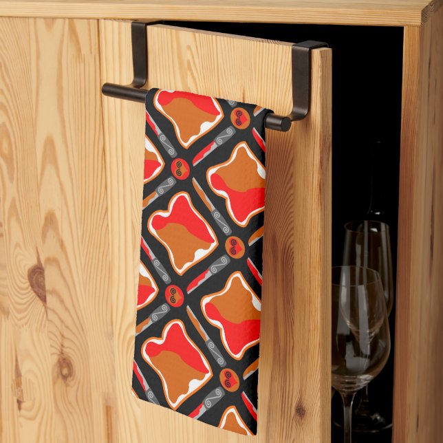 Paño De Cocina Mantequilla de cacahuete y mermelada de fresa sin  (Pliegue de tercios)