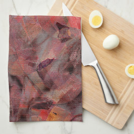 Paño De Cocina Mantiene los tonos rojos sobre fondo gris negro