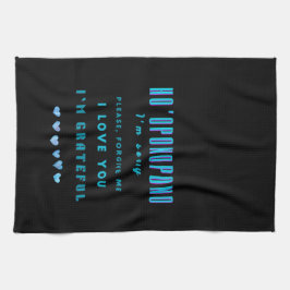 Paño De Cocina Mantra curadora de Ho'oponopono - Espiritual azul 