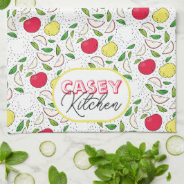 Paño De Cocina Manzana Roja Amarilla Verde Fruta Arte Gráfico Mod