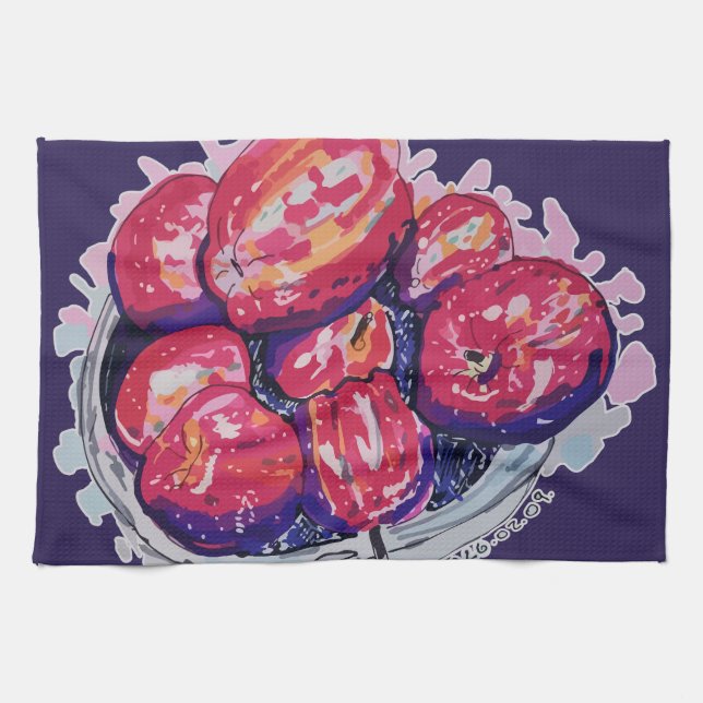 Paño De Cocina Manzanas Abstractas (Horizontal)