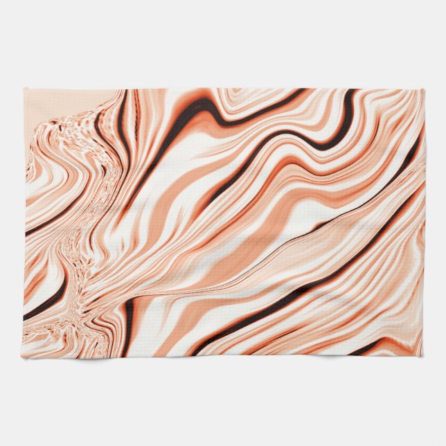 Paño De Cocina Manzanas en tonos beige, cilindro marrón curvo (Horizontal)