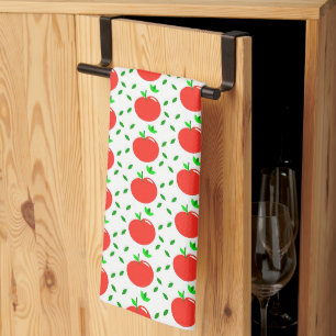 Paño De Cocina Manzanas Rojas y Hojas Verdes