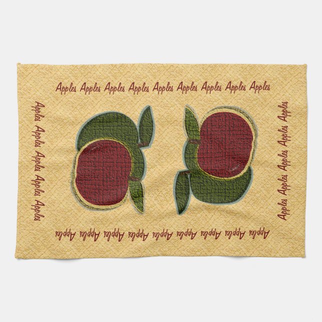 Paño De Cocina Manzanas texturadas (oro) (Horizontal)