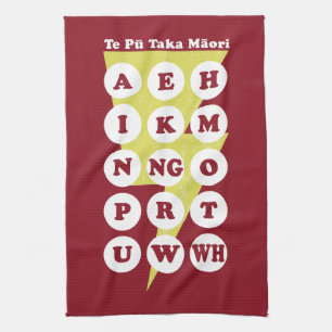 Paño De Cocina Maorí Alphabet Learning Te Reo