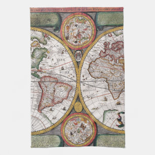 Paño De Cocina Mapa antiguo antiguo inspirado (12)