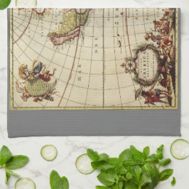 Paño De Cocina Mapa Antiguo de las Américas por Johannes De Ram