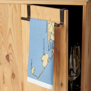 Paño De Cocina Mapa Antiguo de Nantucket 