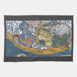 Paño De Cocina Mapa Antiguo del Mundo con Claudio Ptolomeo, 1507