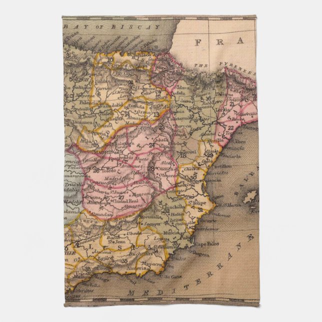 Paño De Cocina Mapa antiguo inspirado (5) (Vertical)