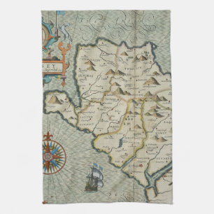 Paño De Cocina Mapa antiguo inspirado (7)