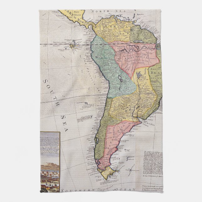 Paño De Cocina Mapa antiguo inspirado (8) (Vertical)