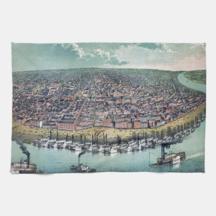 Paño De Cocina Mapa Antiguo Saint Louis Missouri Río Mississippi