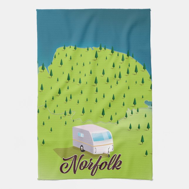 Paño De Cocina Mapa de caravanas de Norfolk (Vertical)