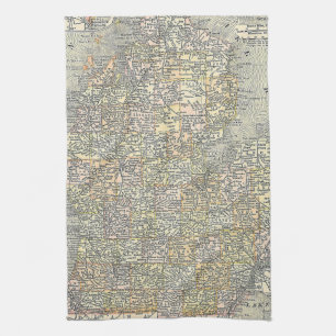 Paño De Cocina Mapa de época de Michigan (1901)
