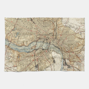 Paño De Cocina Mapa de época de Richmond Virginia (1934)