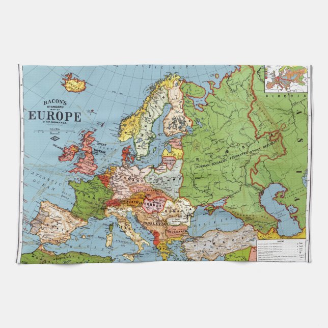 Paño De Cocina Mapa de Europa (Horizontal)