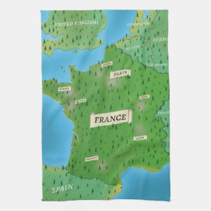 Paño De Cocina Mapa De Francia
