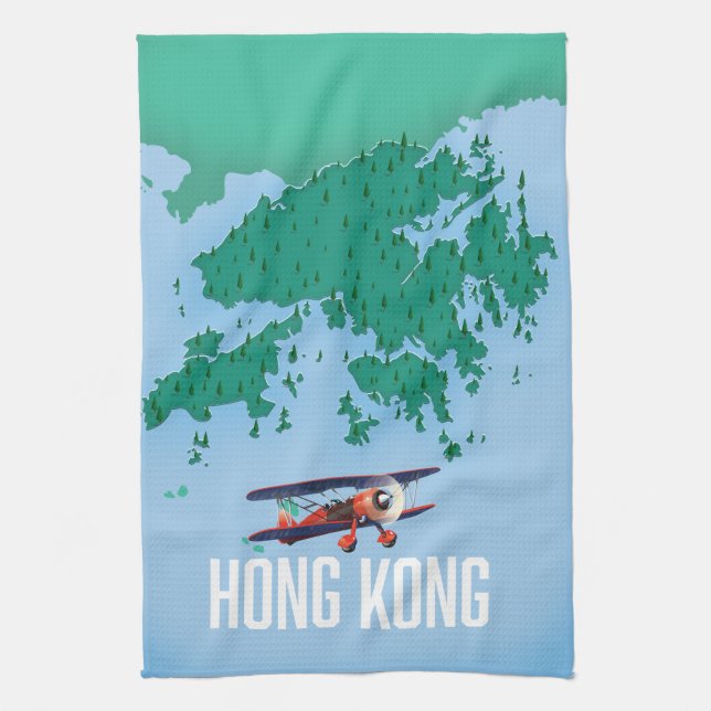 Paño De Cocina Mapa de Hong Kong (Vertical)