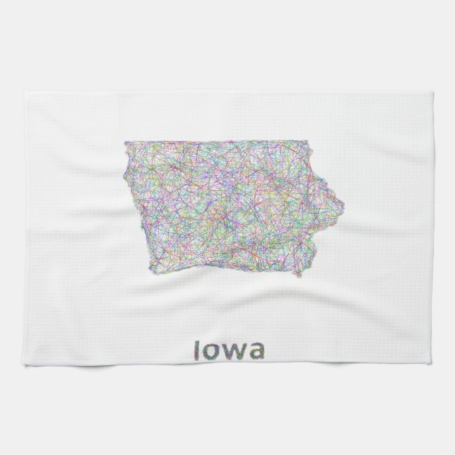 Paño De Cocina Mapa de Iowa (Horizontal)