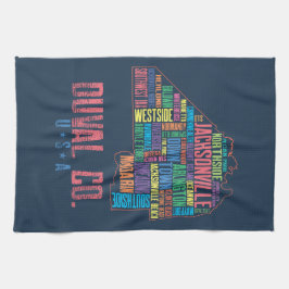 Paño De Cocina Mapa de Jacksonville Duval County Florida USA